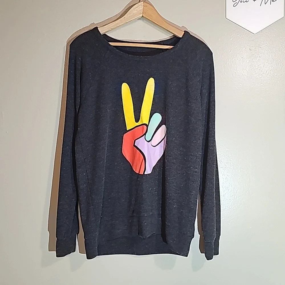 CHASER Long Sleeve Peace Sign Shirt - Medium